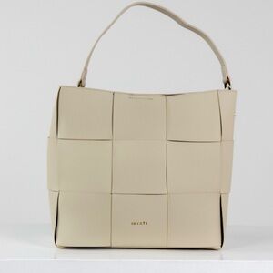 NWOT High Quality Woven Hobo Bag - with long strap soft yellow